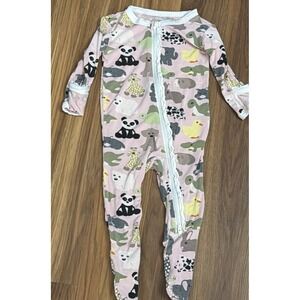 Kickee Pants Baby Girls 3-6 Months Zoo Friends Sleeper Pajamas Panda Giraffe